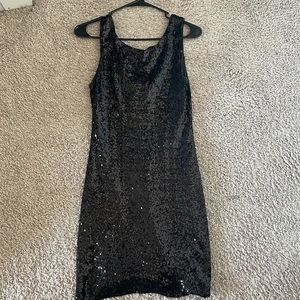 Short black sequence dress
